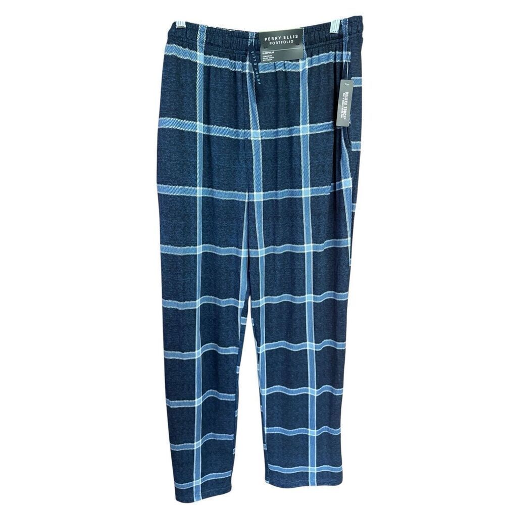 Perry Ellis Men’s Sleepwear soft pants Sz L Blues NWT